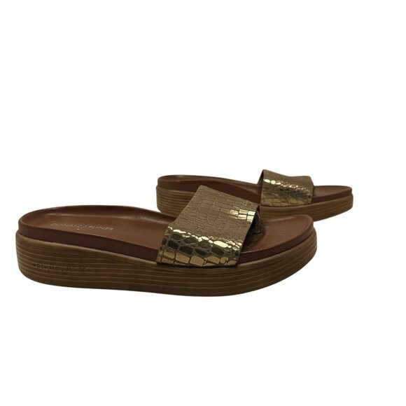 Donald Pliner Womens Fiji Platform Slide Sandals Brown Metallic gold size 8 - Picture 13 of 13